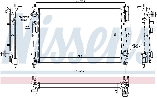 Nissens 61915 - Radiator, engine cooling www.parts5.com