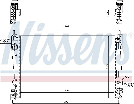 Nissens 61916 - Radiator, engine cooling www.parts5.com