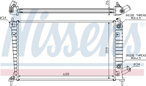 Nissens 68005A - Radiator, engine cooling www.parts5.com