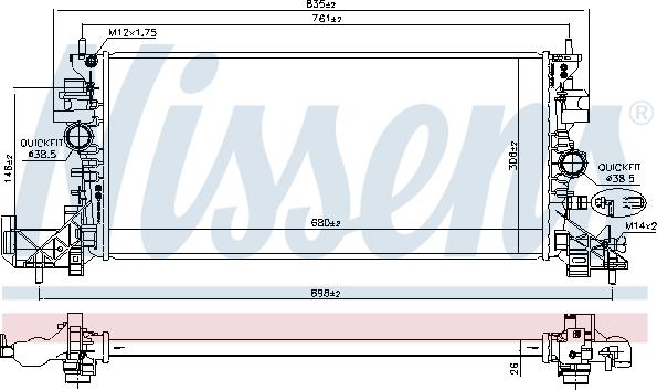 Nissens 630797 - Radiator, engine cooling www.parts5.com