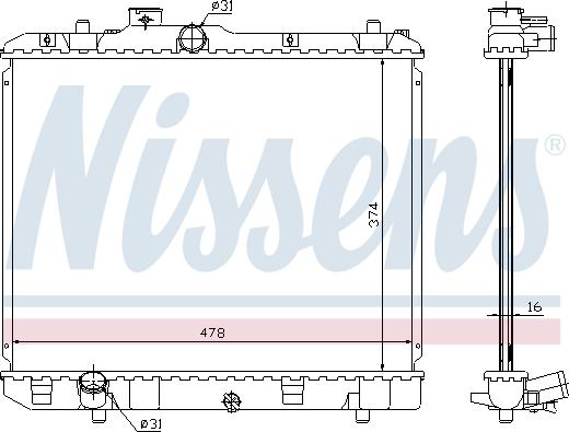 Nissens 630707 - Radiator, engine cooling www.parts5.com