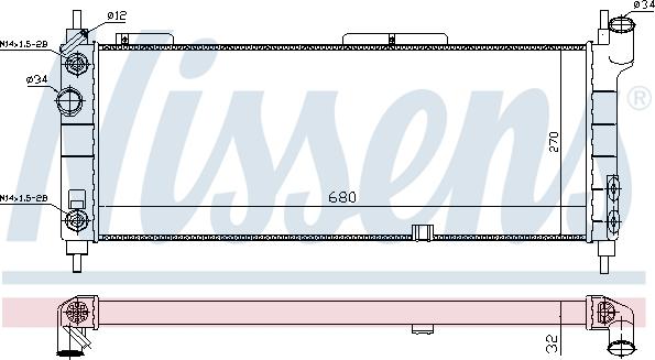 Nissens 632921 - Radiator, engine cooling www.parts5.com