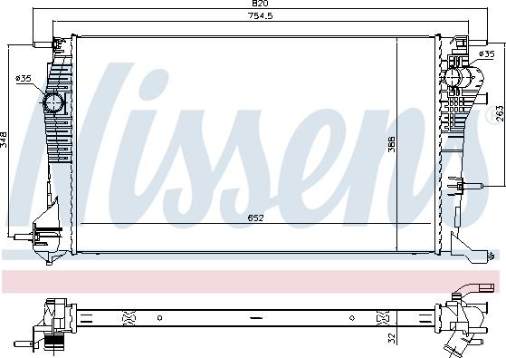 Nissens 637617 - Chłodnica, układ chłodzenia silnika www.parts5.com