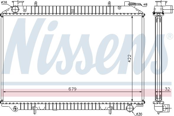 Nissens 62908A - Hűtő, motorhűtés www.parts5.com