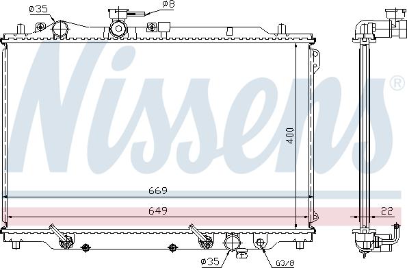 Nissens 62444A - Radiator, engine cooling www.parts5.com