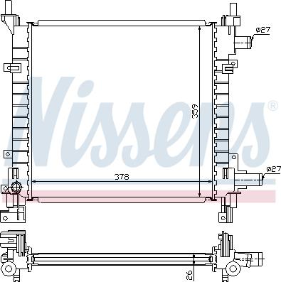 Nissens 62083A - Radiator, engine cooling www.parts5.com