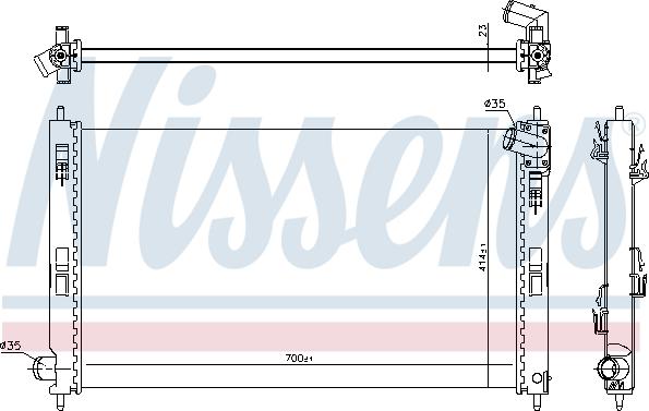 Nissens 628952 - Radiator, engine cooling www.parts5.com