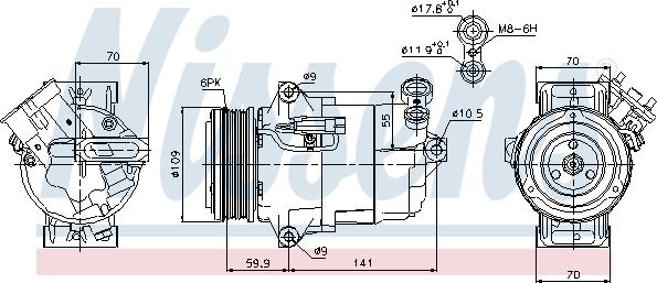 Nissens 89041 - Compressor, air conditioning www.parts5.com