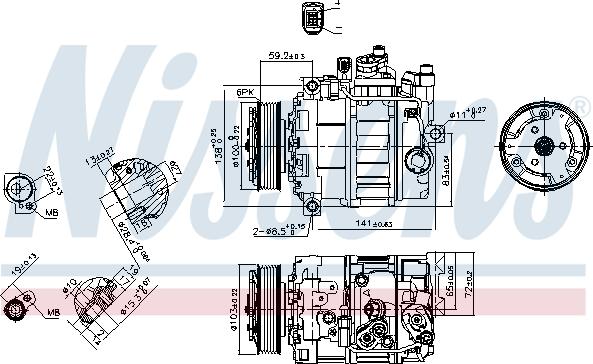 Nissens 89052 - Kompresor, klimatizace www.parts5.com