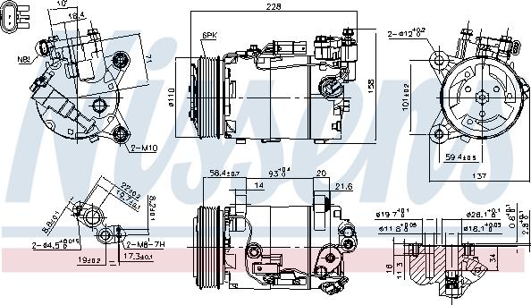 Nissens 890601 - Compressor, air conditioning parts5.com