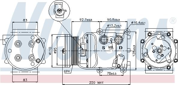 Nissens 89071 - Compressor, air conditioning www.parts5.com