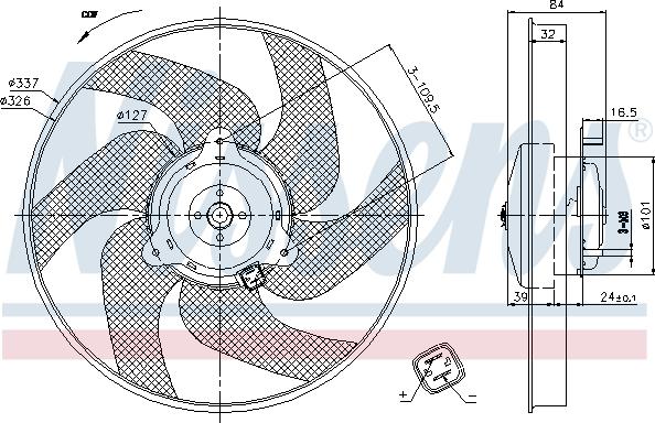 Nissens 85666 - Fan, radiator www.parts5.com