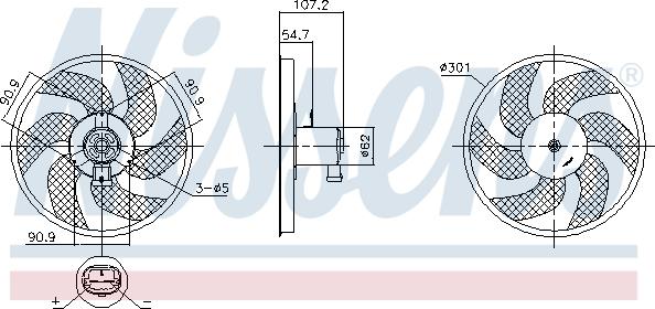 Nissens 850084 - Fan, radiator www.parts5.com