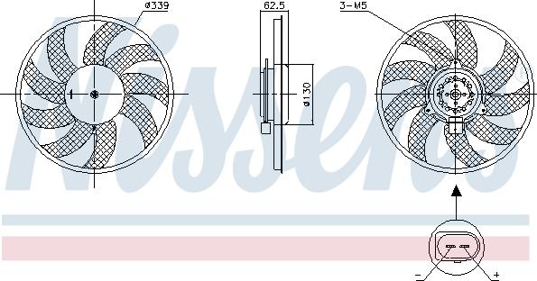 Nissens 850105 - Fan, radiator www.parts5.com