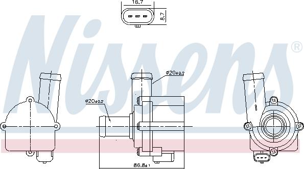 Nissens 832121 - Bomba de agua www.parts5.com