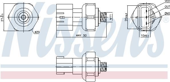 Nissens 301090 - Tlačna sklopka, klima-uređaj www.parts5.com