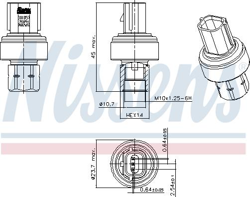 Nissens 301057 - Tlakový vypínač, klimatizace www.parts5.com