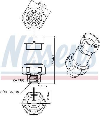 Nissens 301085 - Пневматический выключатель, кондиционер www.parts5.com