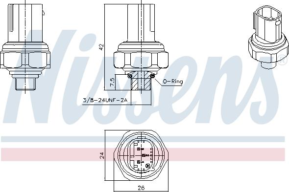 Nissens 301070 - Painekytkin, ilmastointilaite www.parts5.com