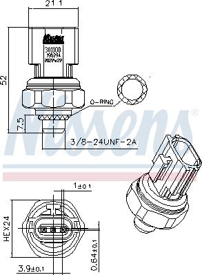 Nissens 301100 - Comutator presiune, aer conditionat www.parts5.com