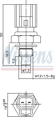 Nissens 207043 - Sensor, temperatura del refrigerante www.parts5.com