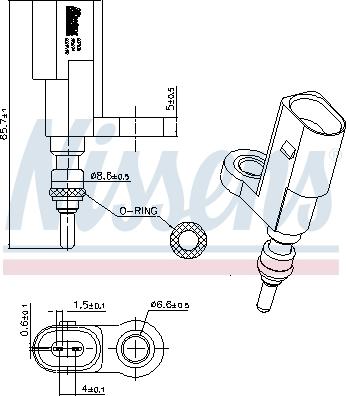 Nissens 207030 - Tunnistin, jäähdytysnesteen lämpötila www.parts5.com