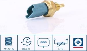 Nissens 207033 - Sensor, temperatura del refrigerante parts5.com