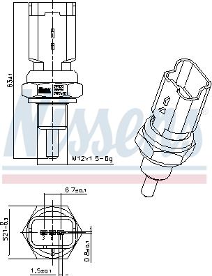 Nissens 207033 - Sensor, temperatura del refrigerante www.parts5.com