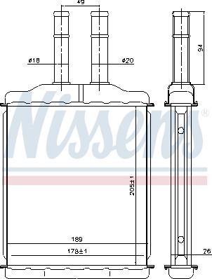 Nissens 76505 - Heat Exchanger, interior heating www.parts5.com