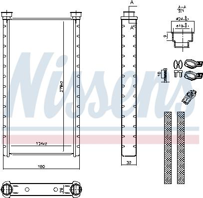 Nissens 70235 - Heat Exchanger, interior heating www.parts5.com