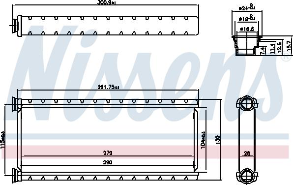 Nissens 707201 - Hőcserélő, belső tér fűtés www.parts5.com