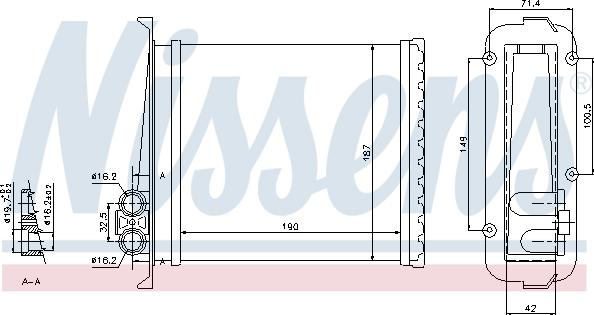 Nissens 73640 - Schimbator caldura, incalzire habitaclu www.parts5.com