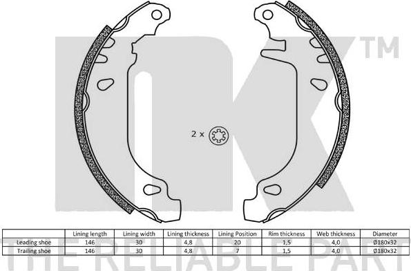 NK 2799545 - Sada brzdových čeľustí www.parts5.com