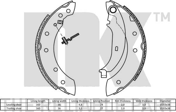 NK 2799572 - Fékpofakészlet www.parts5.com