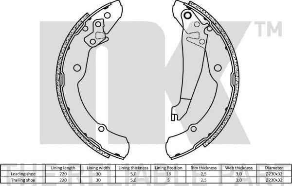 NK 2743631 - Komplet kočionih papuča www.parts5.com