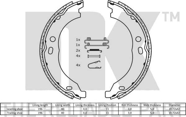 NK 2719754 - Set saboti frana www.parts5.com