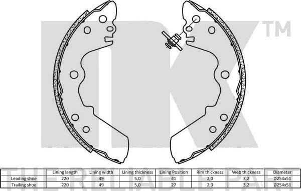 NK 2714528 - Set saboti frana www.parts5.com