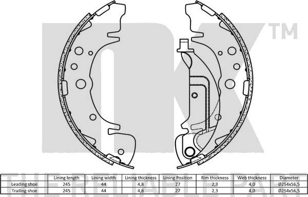 NK 2734666 - Set saboti frana www.parts5.com