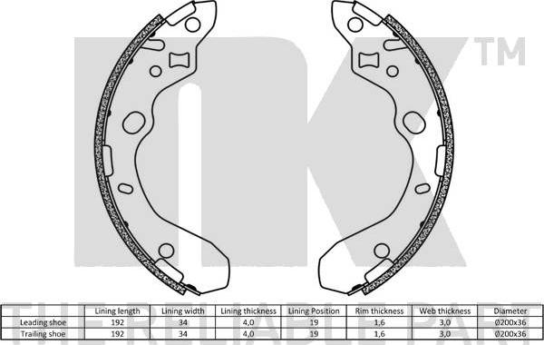 NK 2732611 - Brake Shoe Set www.parts5.com