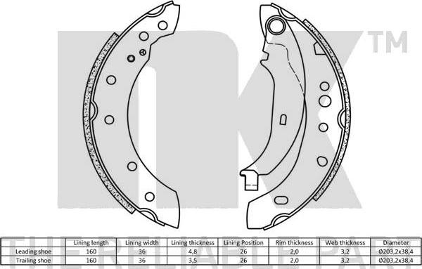 NK 2737736 - Комплект спирачна челюст www.parts5.com