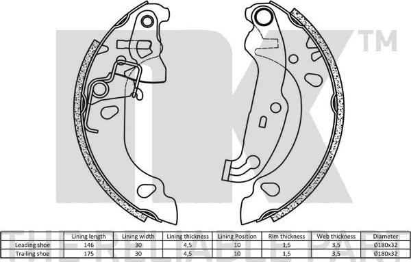 NK 2725686 - Set saboti frana www.parts5.com