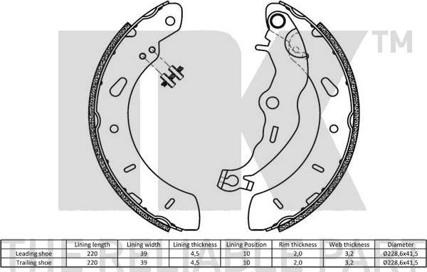 NK 2725819 - Brake Shoe Set www.parts5.com