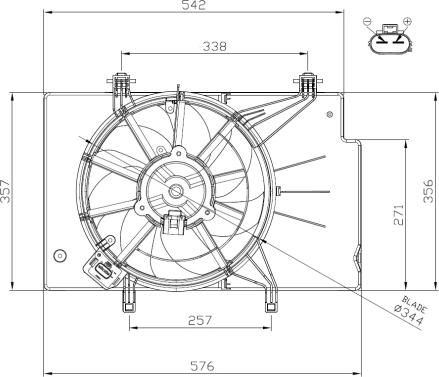 NRF 47957 - Fan, radiator www.parts5.com