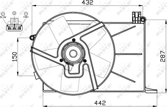 NRF 47459 - Fan, radiator www.parts5.com