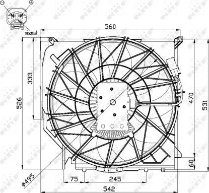 NRF 47672 - Fan, radiator parts5.com