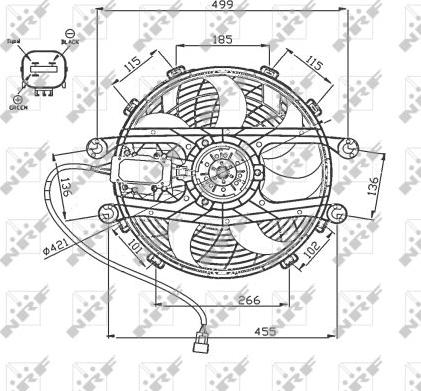 NRF 47747 - Fan, radiator www.parts5.com