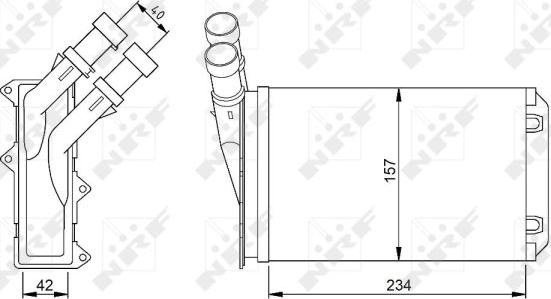 NRF 54308 - Wymiennik ciepła, ogrzewanie wnętrza www.parts5.com