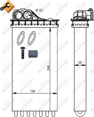 NRF 54334 - Heat Exchanger, interior heating www.parts5.com