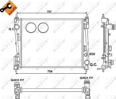 NRF 54752 - Radiator, engine cooling www.parts5.com