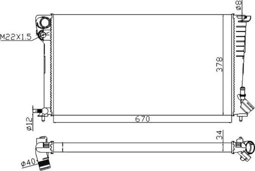 NRF 509510A - Radiator, engine cooling www.parts5.com